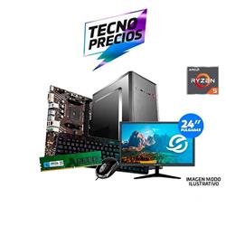 PROMO PC RYZEN 5 3400G DDR4 8GB RAM SSD 240GB + PERIFERICOS + MONITOR 24