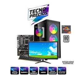 PROMO PC RYZEN 5 8600G A620M 16GB SSD 480GB FUENTE 80 PLUS + MONITOR 24