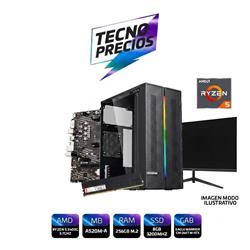 PROMO PC RYZEN 5 3400G DDR4 8GB RAM 256GB + MONITOR 22 HD SE ENTREGA SIN SISTEMA 
