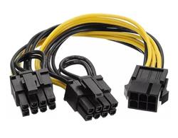 CABLE EXTENSOR DE FUENTE 6 PINES H A PCI A DOBLE DE 6+2 PINES.