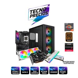 PROMO PC RYZEN 7 7800X3D DDR5 32GB RAM SSD M.2 500GB RX 6600 8GB